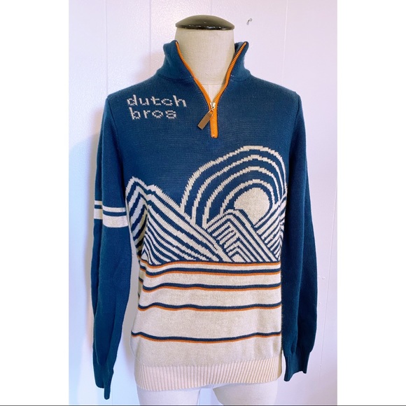Dutch Bros Sweaters - Dutch Bros Rare Sunrise Quarter Zip Sweater